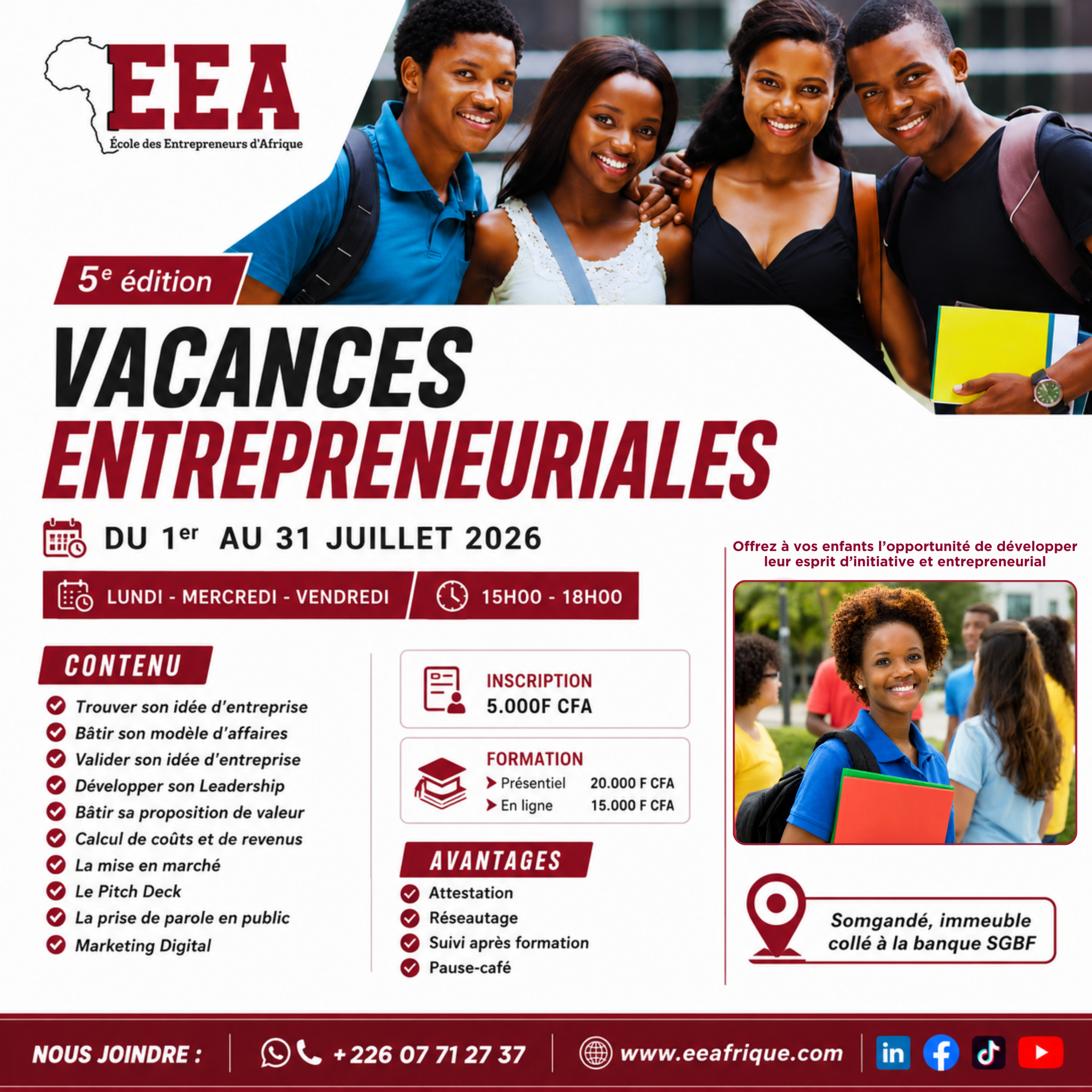 Vacances Entrepreneuriales 2026